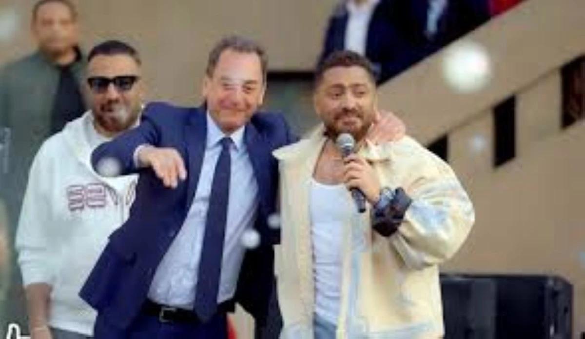 سفير فرنسا لدى القاهرة يشارك تامر حسني الدبكة في حفل مدرسي