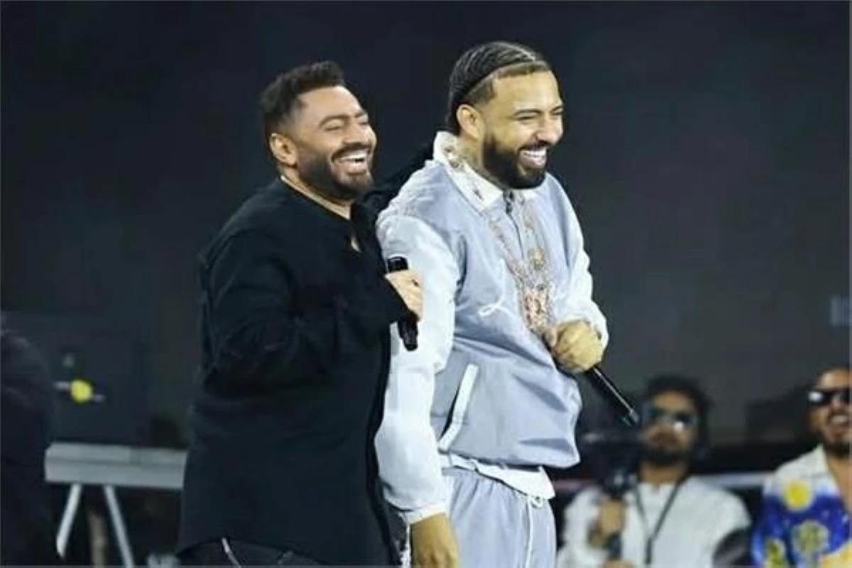 بعد حفل العين السخنة.. ريمكس "هو سابني" يجمع تامر حسني وفرنش مونتانا